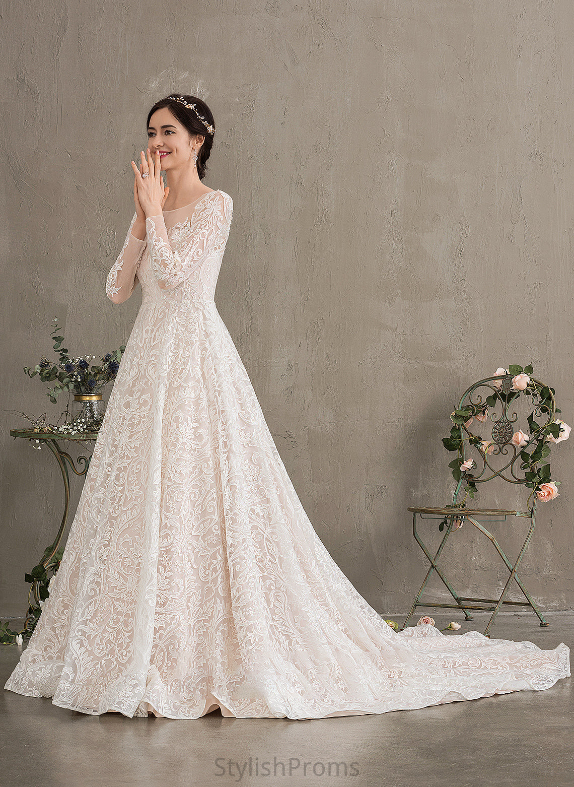 Wedding Dresses Ball-Gown/Princess Wedding Court Train Alisson Illusion Lace Dress