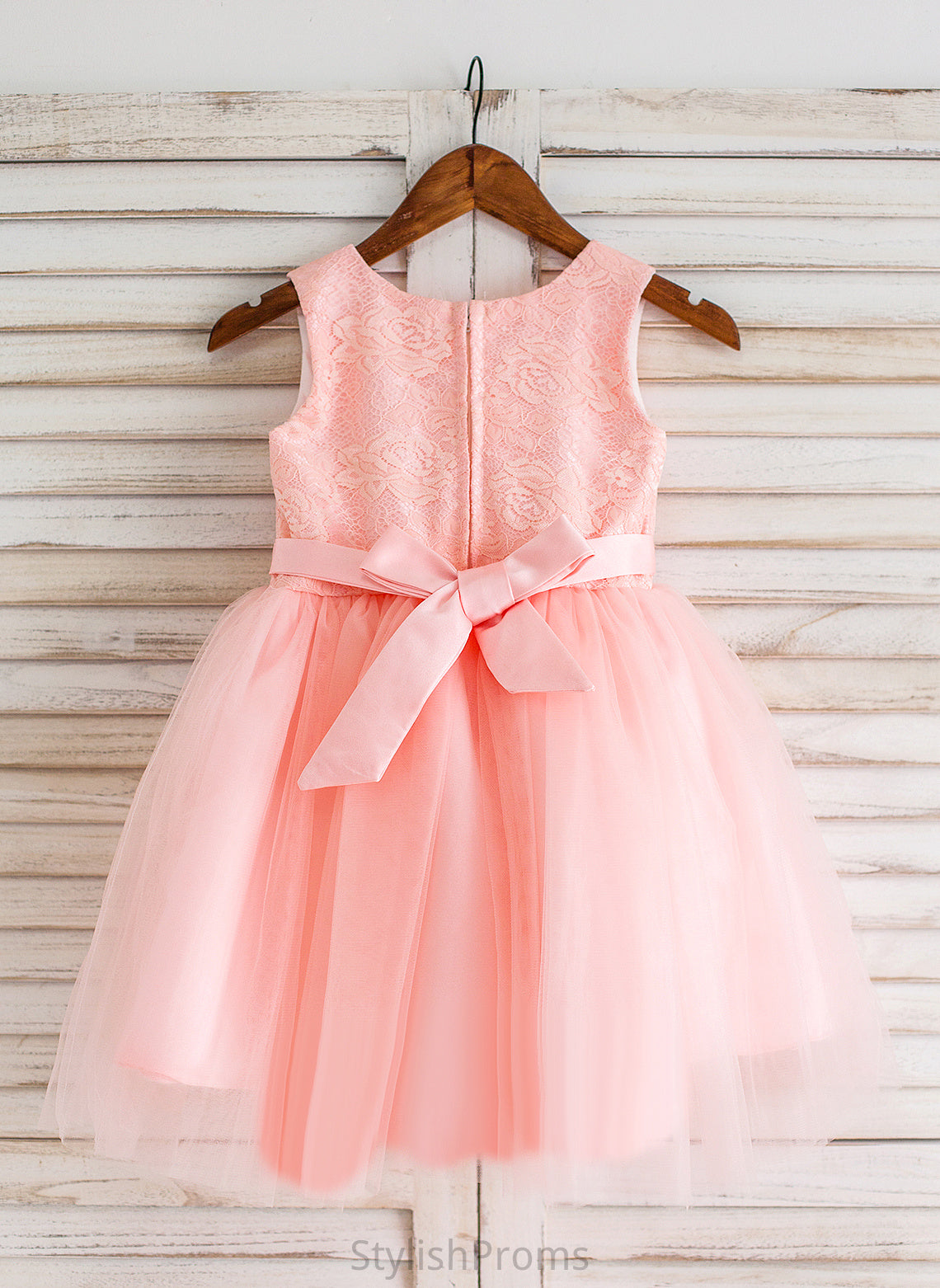 Dress Neck Girl Scoop Knee-length - Bow(s) Tulle/Lace Ball-Gown/Princess Flower Girl Dresses Flower Kimora Sleeveless With