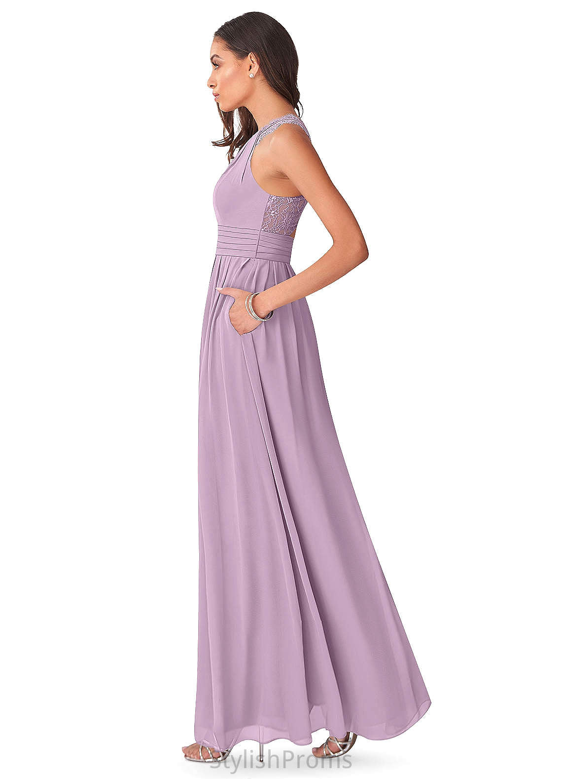 Mya Floor Length Natural Waist Trumpet/Mermaid Sleeveless Spaghetti Staps Bridesmaid Dresses