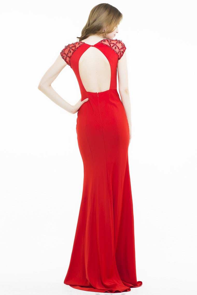 2024 Scoop Evening Dresses Mermaid Spandex With Beads Sweep Train