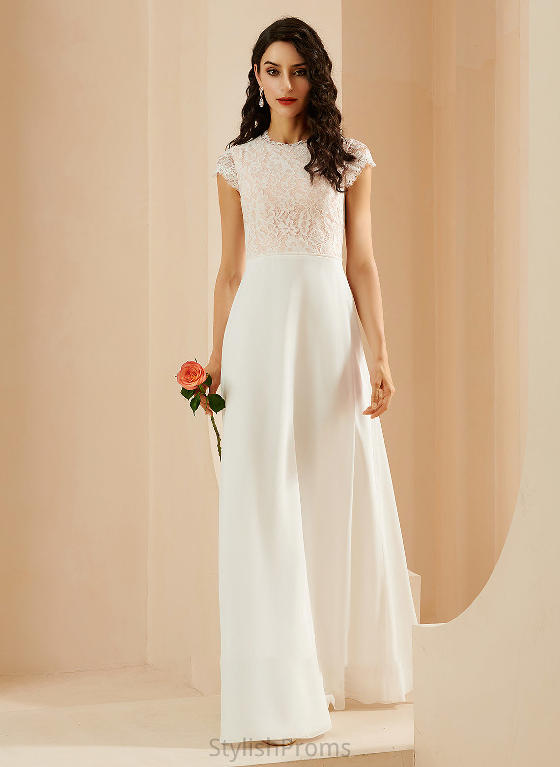 Neck A-Line Lace Floor-Length Scoop Dress With Melanie Wedding Dresses Wedding