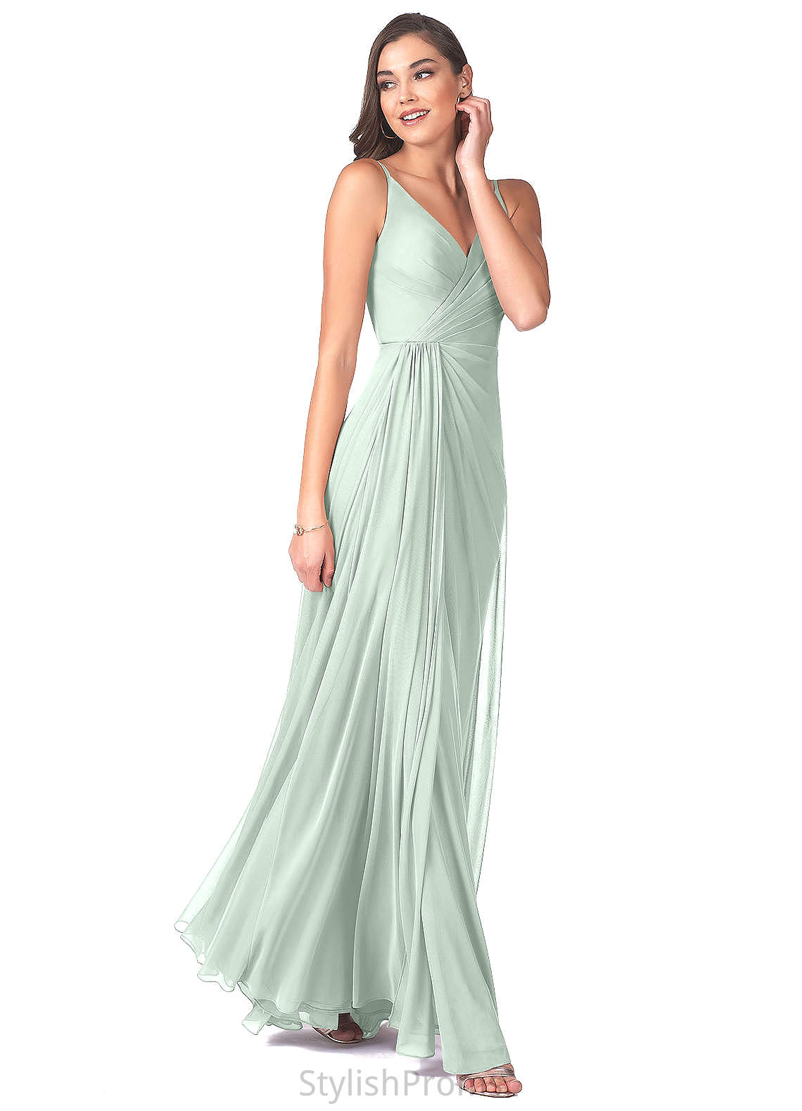 Piper Trumpet/Mermaid Sleeveless Natural Waist Spaghetti Staps Floor Length Bridesmaid Dresses