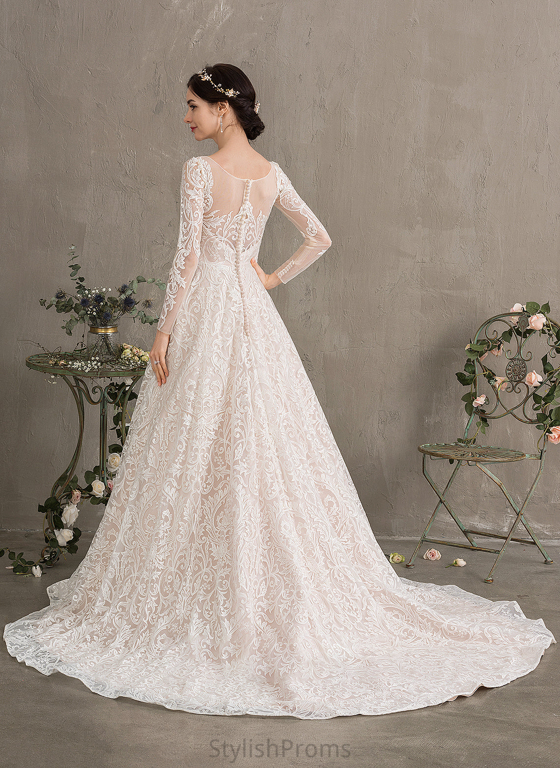 Wedding Dresses Ball-Gown/Princess Wedding Court Train Alisson Illusion Lace Dress