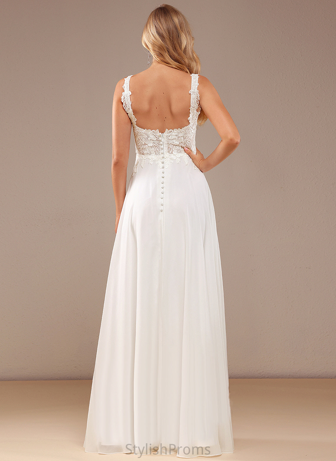 Lace Square Wedding Chiffon With Wedding Dresses Dress Floor-Length Reagan Sequins A-Line