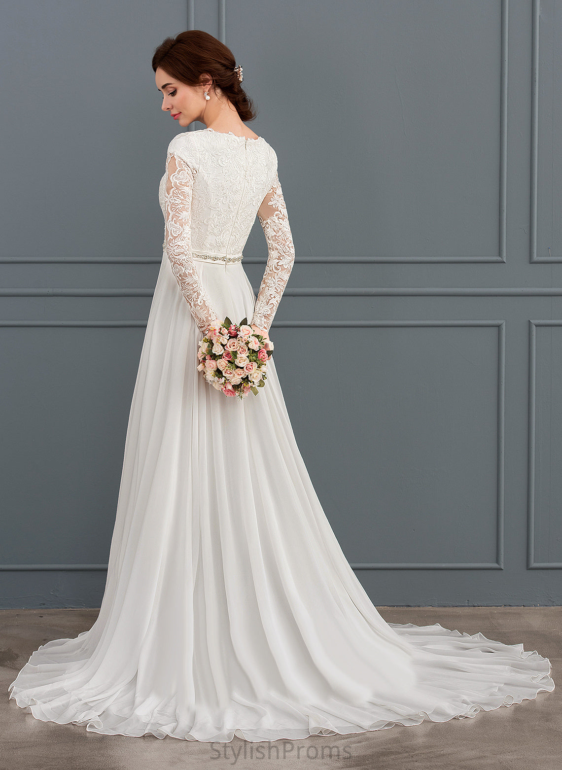 Wedding Dresses Train Dress With Chiffon Lace Court Beading A-Line Zara Wedding