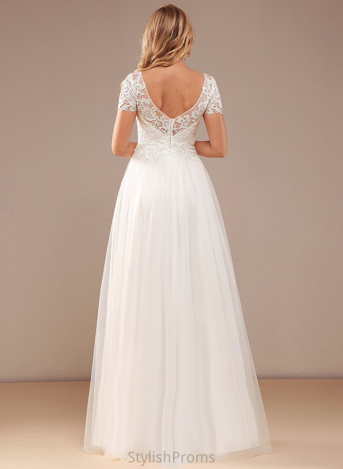 Tulle Kaylin Wedding Dresses Lace With Lace Dress Neck Scoop A-Line Floor-Length Wedding