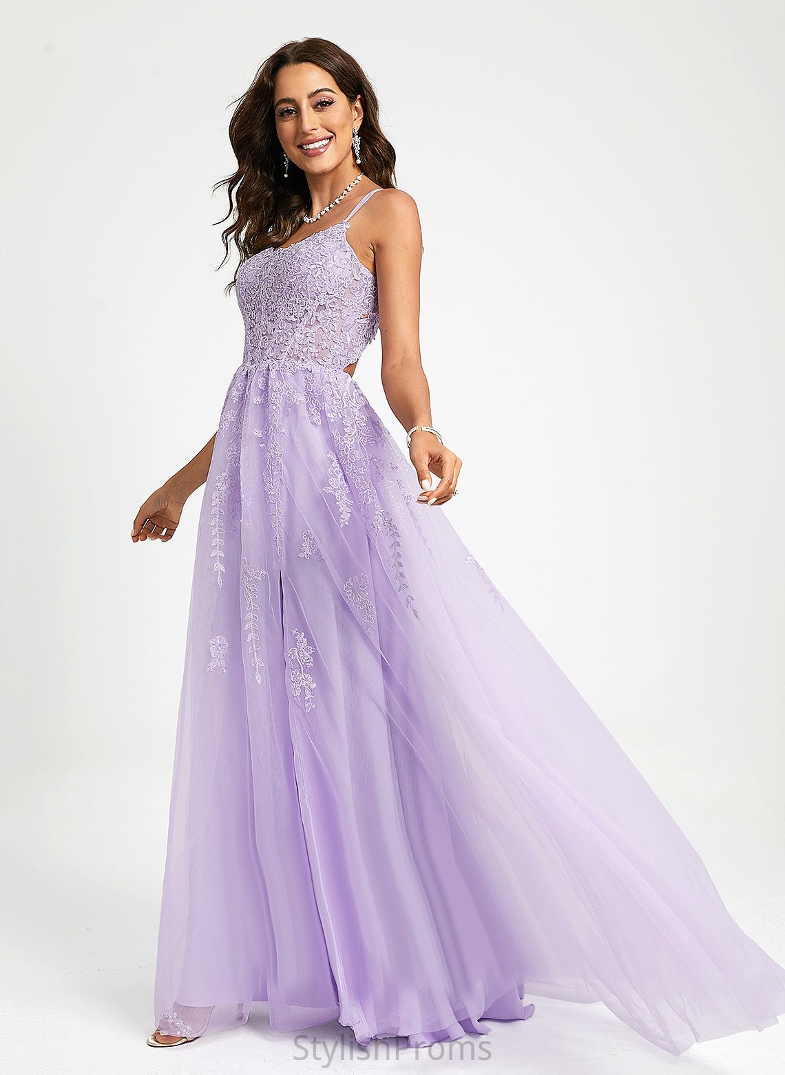 Sweep Train Scoop With Tulle Ball-Gown/Princess Zion Lace Sequins Prom Dresses