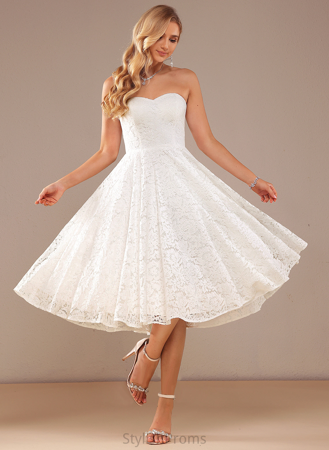 Dress Alana Wedding Dresses Sweetheart Lace Knee-Length A-Line Wedding