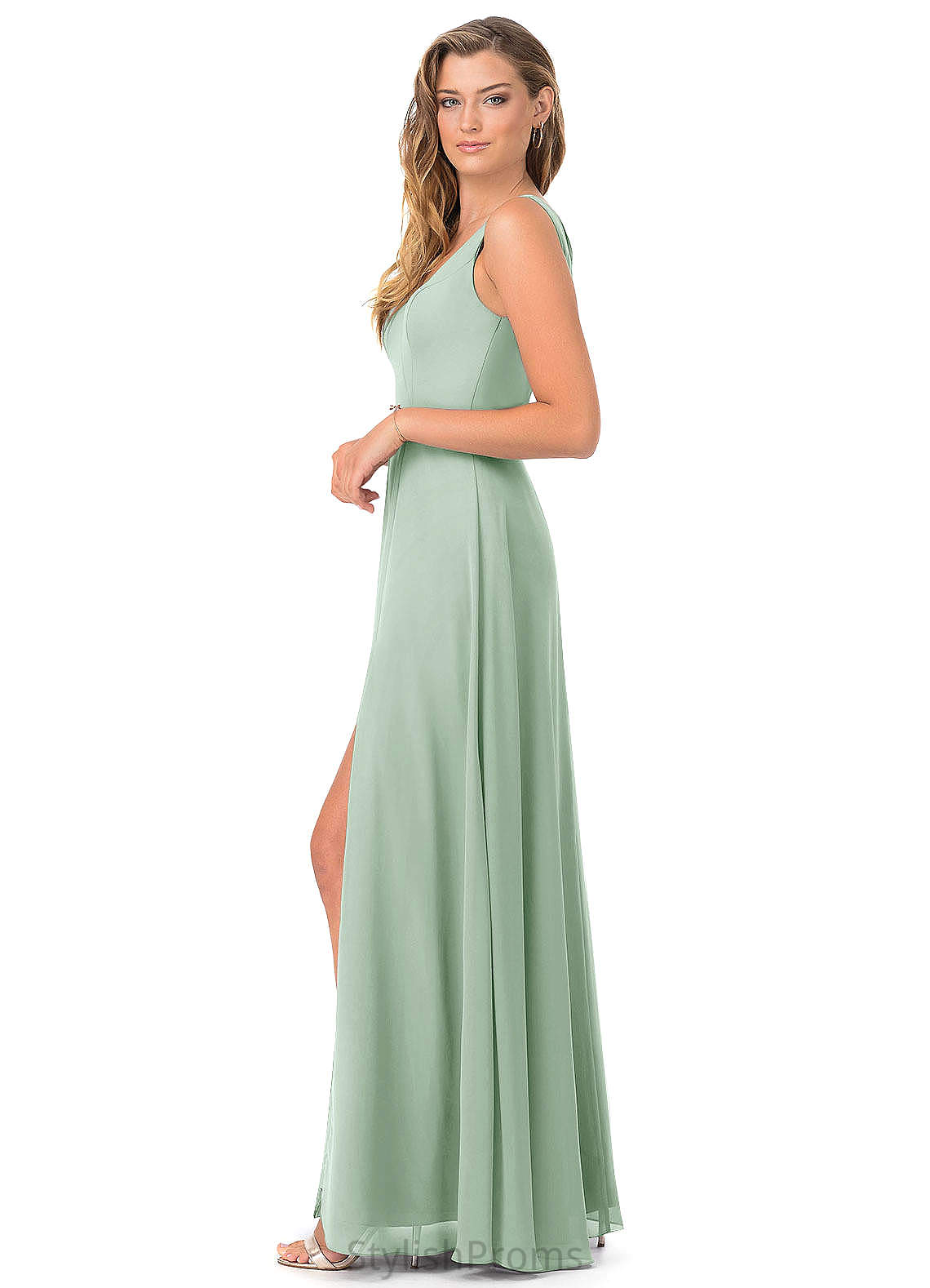 Milagros Floor Length Trumpet/Mermaid Velvet Sleeveless Natural Waist One Shoulder Bridesmaid Dresses