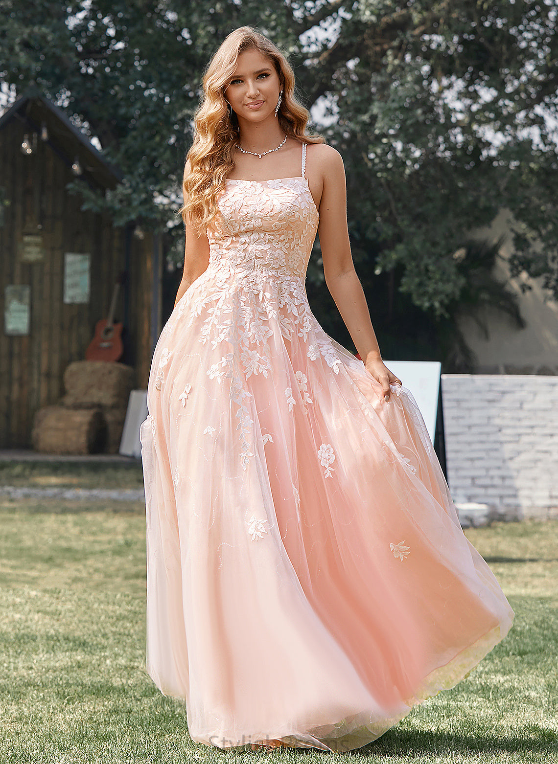 Tulle Floor-Length Square With Prom Dresses Sequins Frida Ball-Gown/Princess Lace