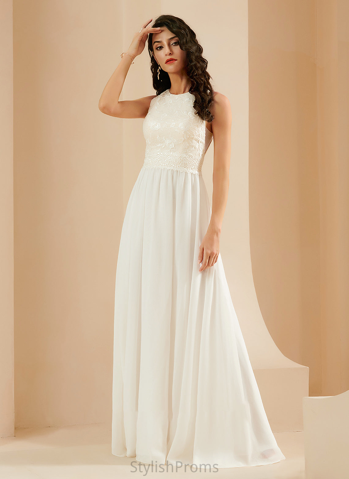 A-Line Wedding Wedding Dresses Dress Lace Train Sequins Teresa Sweep With