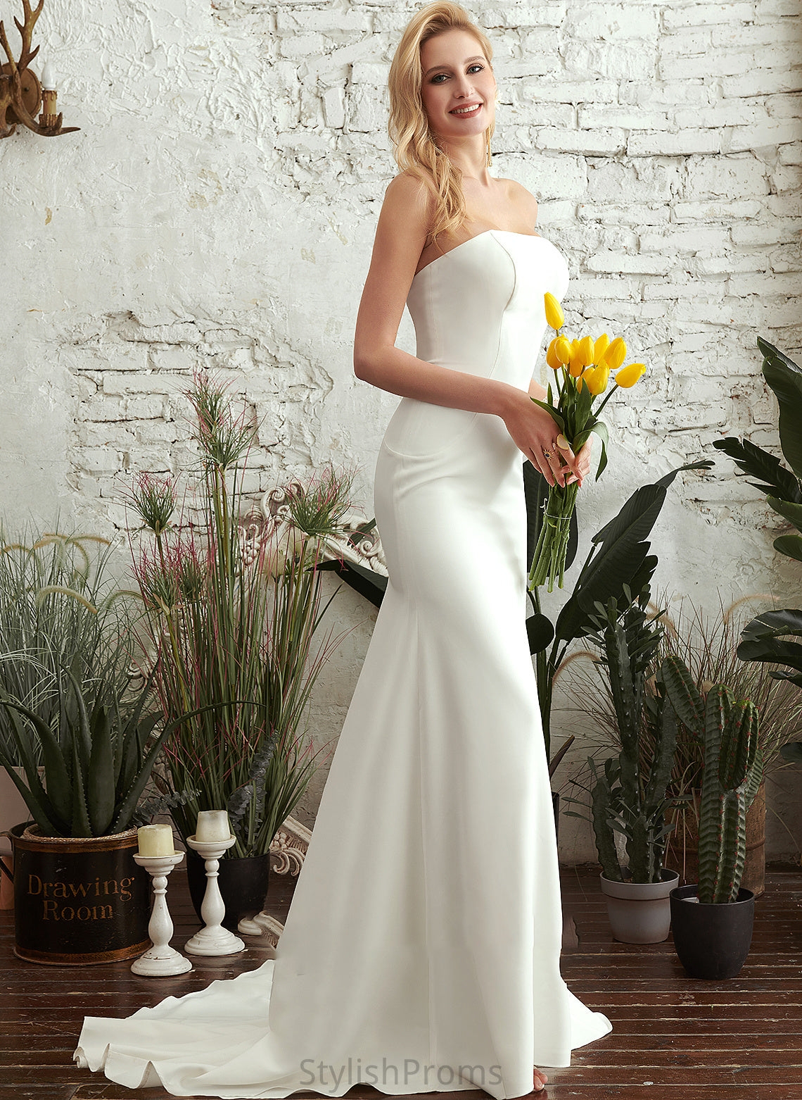 Trumpet/Mermaid Wedding Dresses Train Dress Maisie Wedding Sweep Strapless