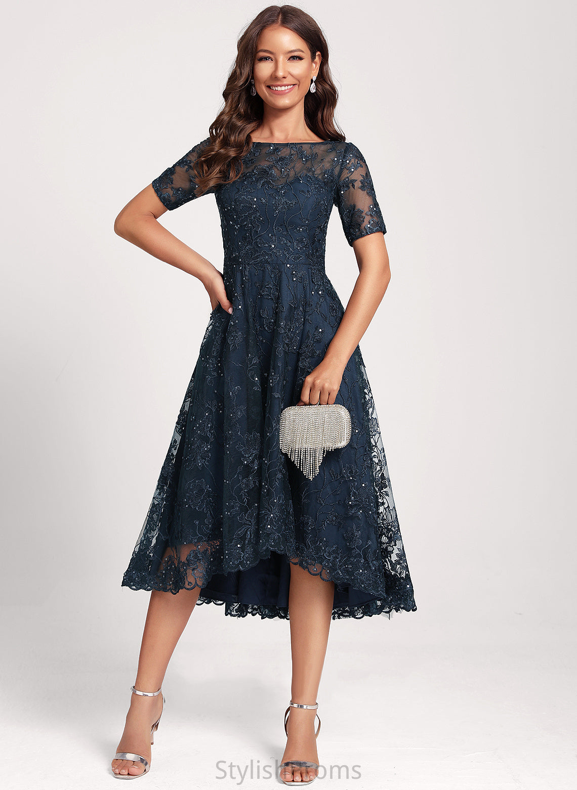 Sequins Club Dresses Neck Scoop Tulle Asymmetrical A-Line With Zara Dress Lace Cocktail