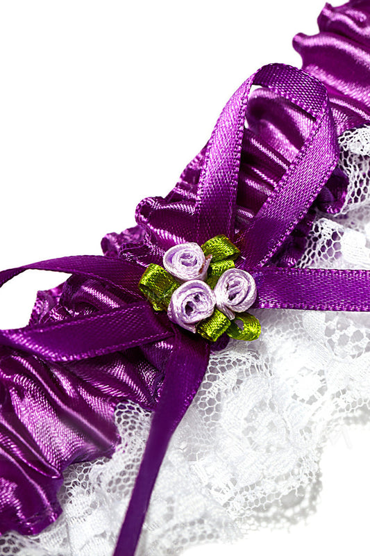 Amazing Lace With Ribbons Flower Wedding Garters