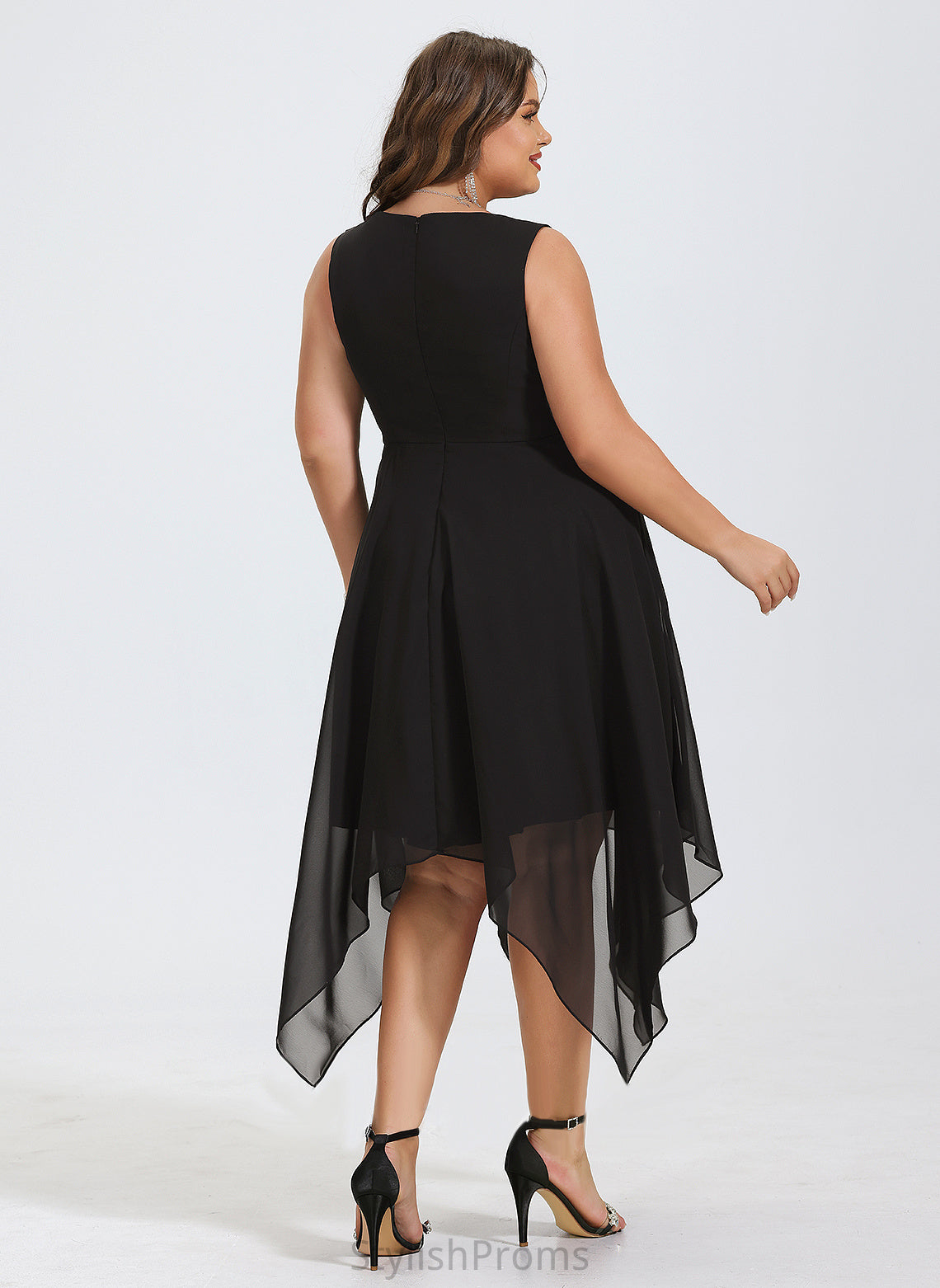 Cocktail Akira Chiffon A-Line Asymmetrical Dress V-neck Cocktail Dresses