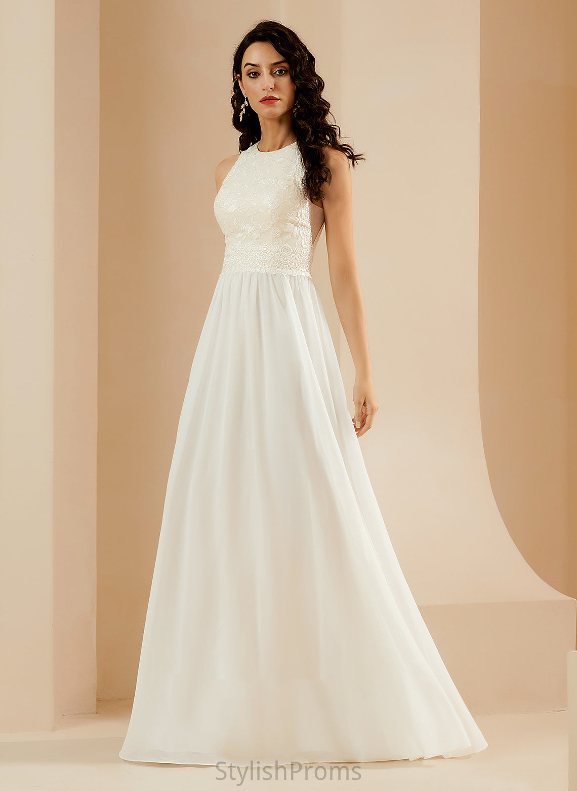 A-Line Wedding Wedding Dresses Dress Lace Train Sequins Teresa Sweep With