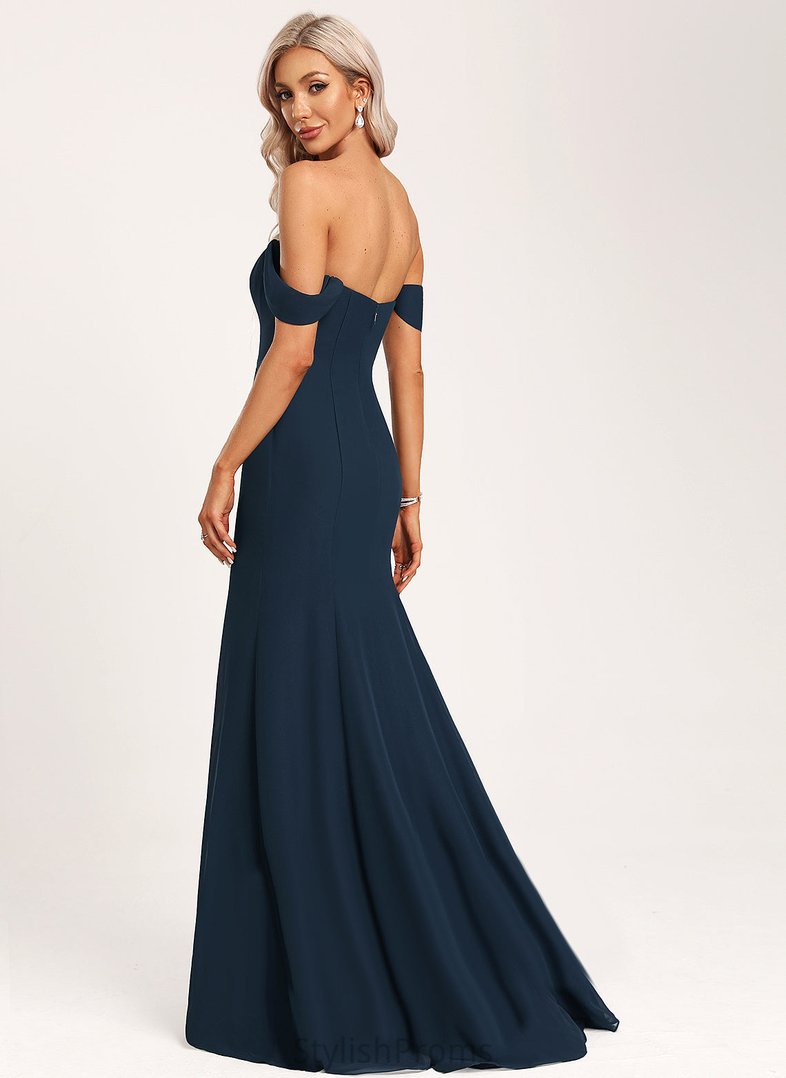 Straps&Sleeves Trumpet/Mermaid Floor-Length Neckline Off-the-Shoulder Silhouette Length Fabric Talia Bridesmaid Dresses