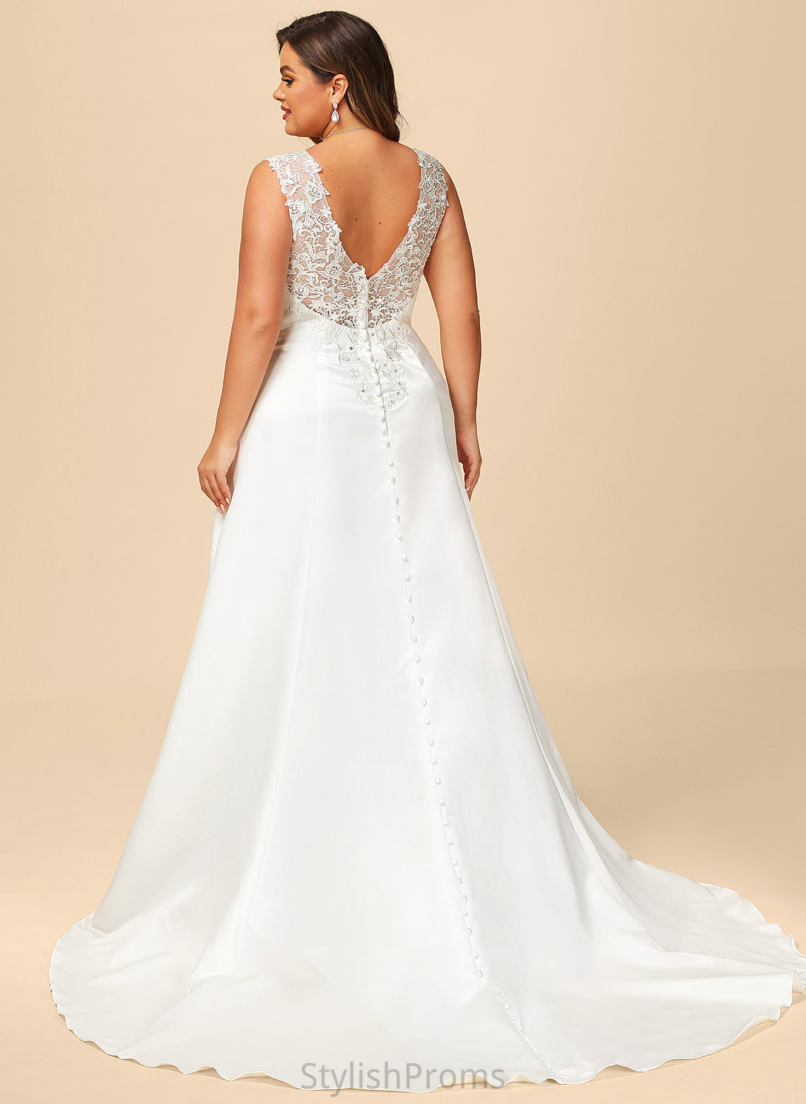 Wedding Ruffle Wedding Dresses Dress Ball-Gown/Princess With Janiyah Satin V-neck Sweep Sequins Train Beading Lace