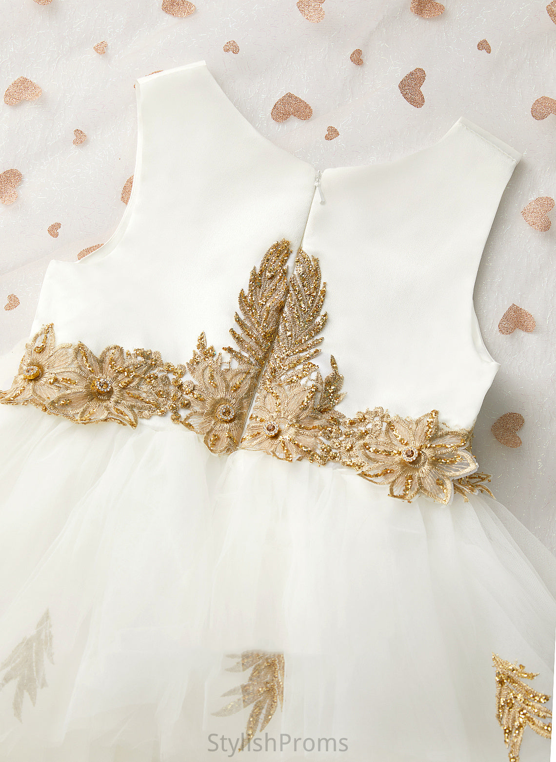 Ball-Gown/Princess Flower Girl Dresses Mikaela Girl Flower Neck Knee-length With Lace/Beading Dress Tulle - Sleeveless Scoop