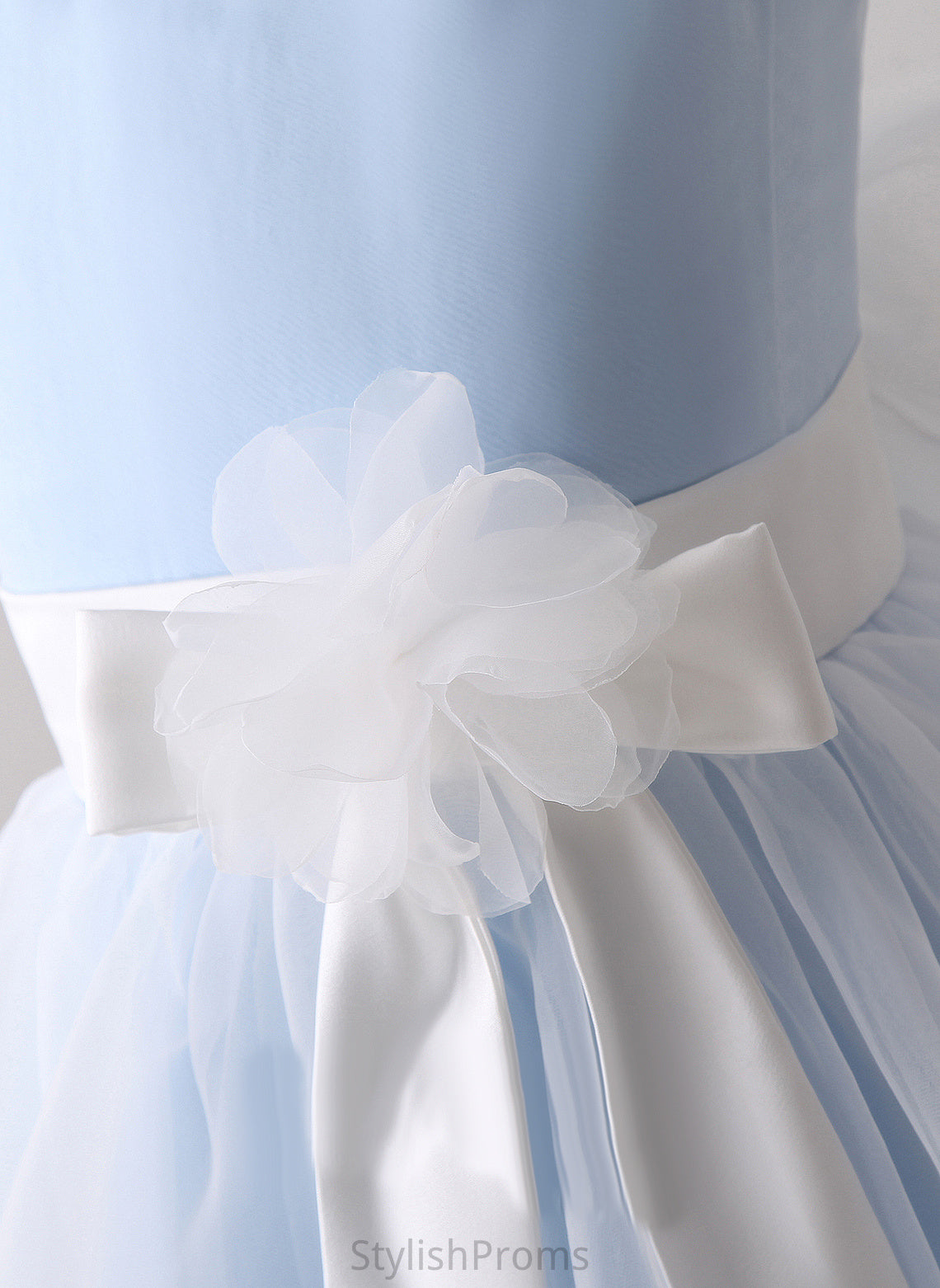 Dress Flower Organza Scoop With Beading/Flower(s)/Bow(s) Sleeveless Neck Girl Flower Girl Dresses A-Line Val Knee-length -