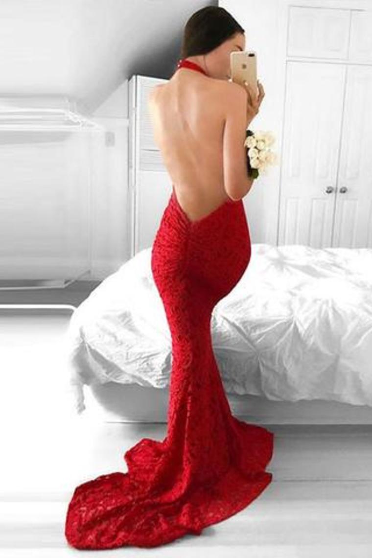 2024 Sexy Lace New Arrival High Neck Prom Dresses Mermaid Zipper Up