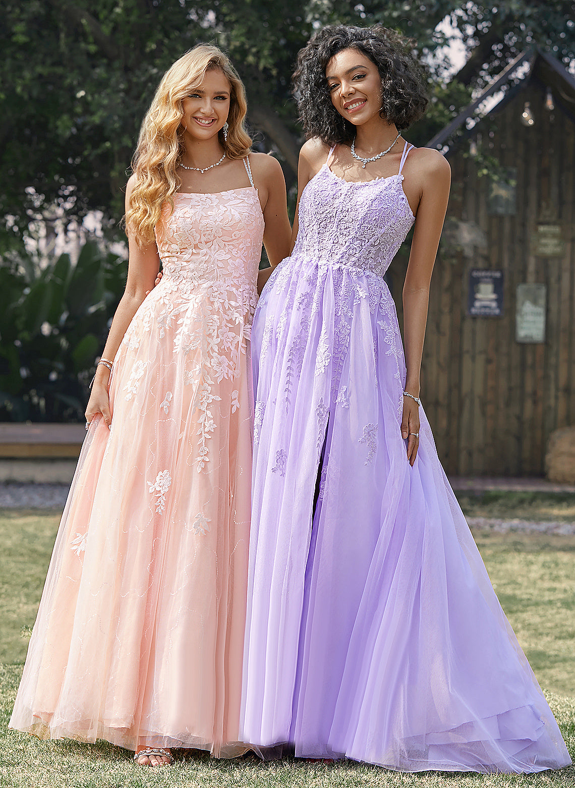 Sweep Train Scoop With Tulle Ball-Gown/Princess Zion Lace Sequins Prom Dresses