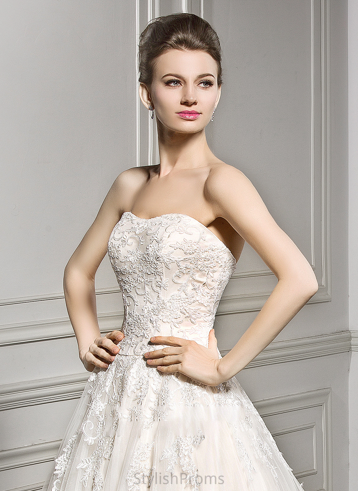 Wedding Dresses Train Dress Sweetheart Tulle Ball-Gown/Princess Wedding Court Lace Libby