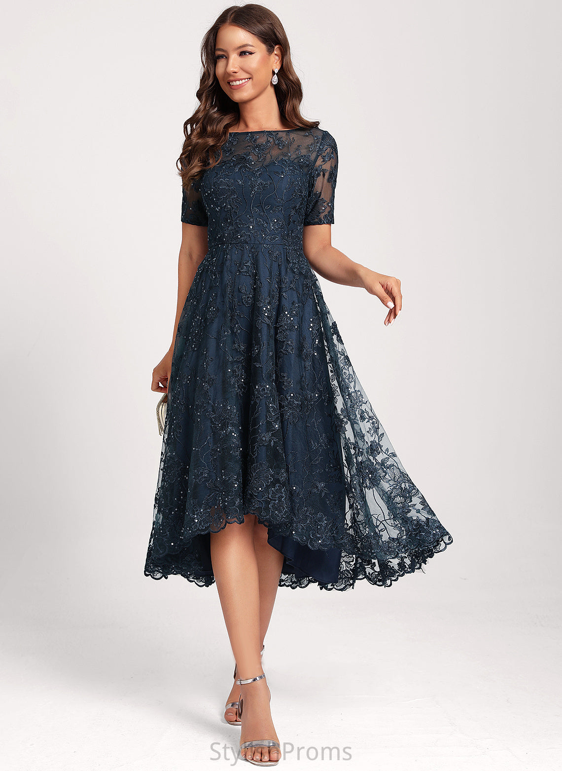 Sequins Club Dresses Neck Scoop Tulle Asymmetrical A-Line With Zara Dress Lace Cocktail