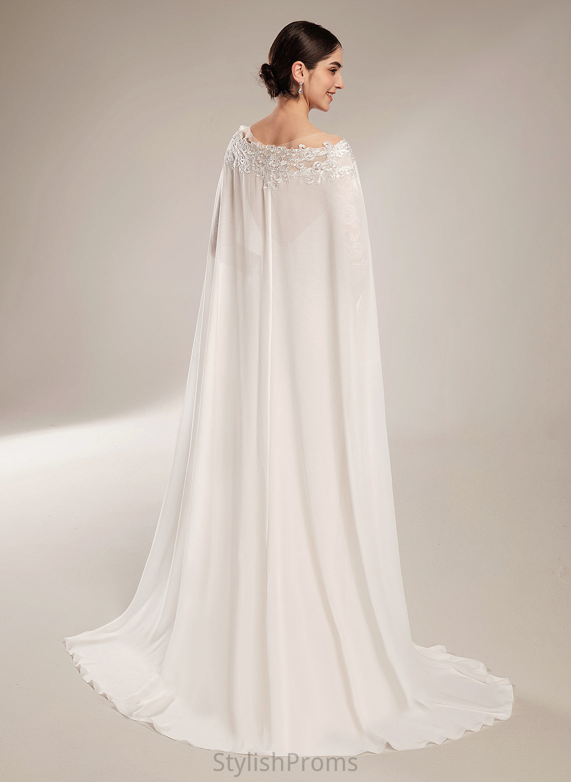 Chiffon Wedding Court Evelin Illusion With Lace Beading Dress Wedding Dresses Train Trumpet/Mermaid