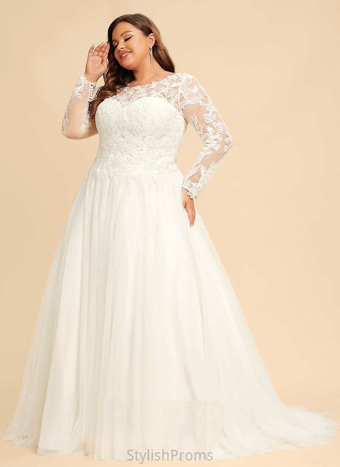 Sweep Ball-Gown/Princess Lace Liliana Tulle Wedding Dresses Train Dress Wedding