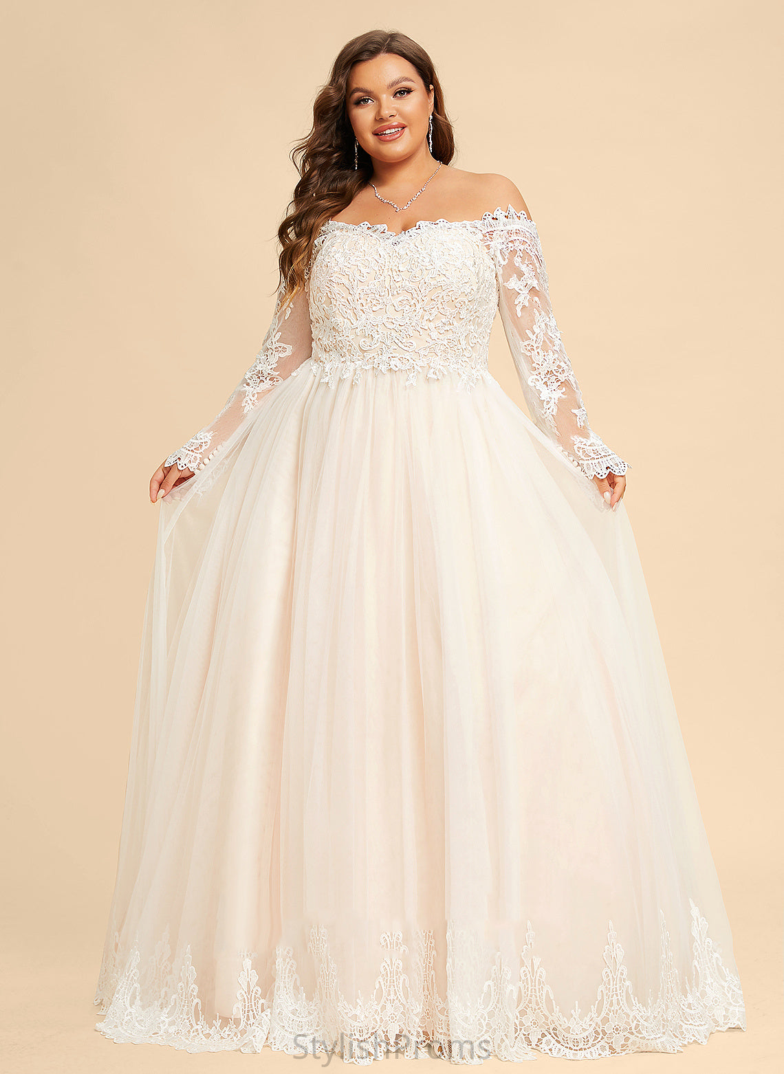 Off-the-Shoulder Chapel Anaya Dress Wedding Train Wedding Dresses Ball-Gown/Princess Lace Tulle