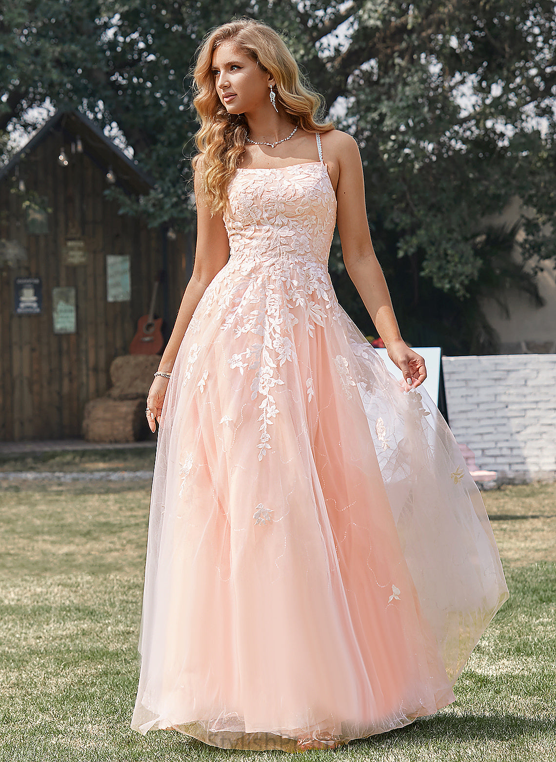 Tulle Floor-Length Square With Prom Dresses Sequins Frida Ball-Gown/Princess Lace