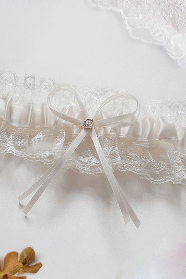 Satin/Lace With Bowknot/Rhinestone Wedding Garters