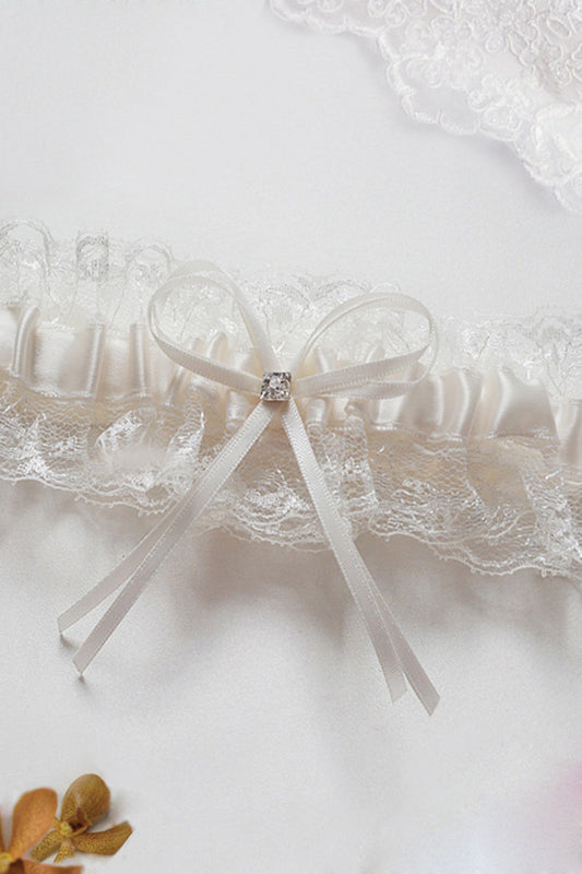 Satin/Lace With Bowknot/Rhinestone Wedding Garters