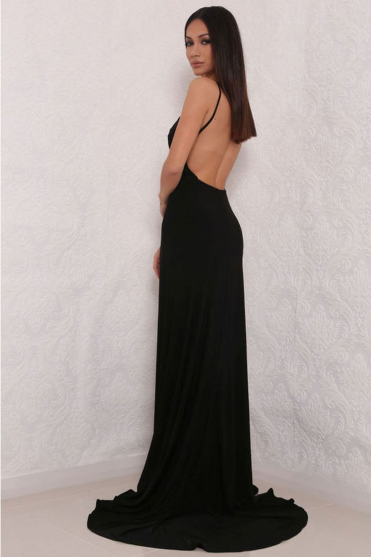 2024 Spandex Evening Dresses Spaghetti Straps Open Back With Slit Mermaid