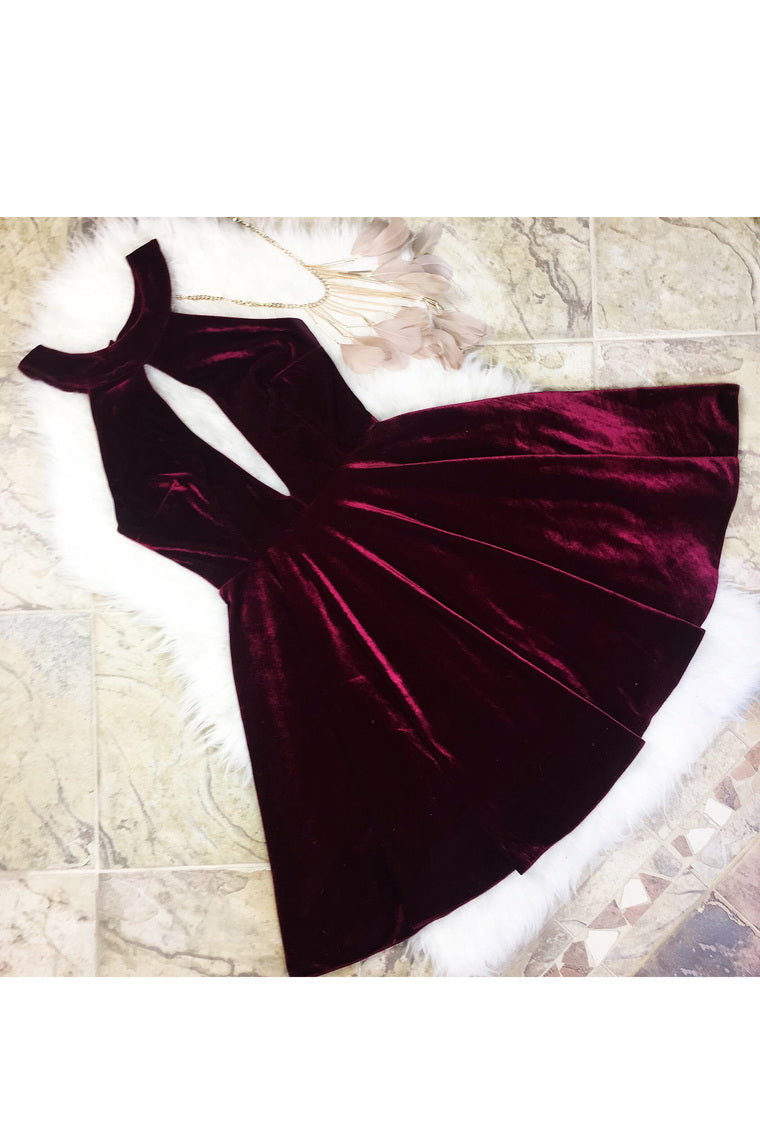 2024 Velvet Scoop Open Back A Line Short/Mini Cocktail Dresses